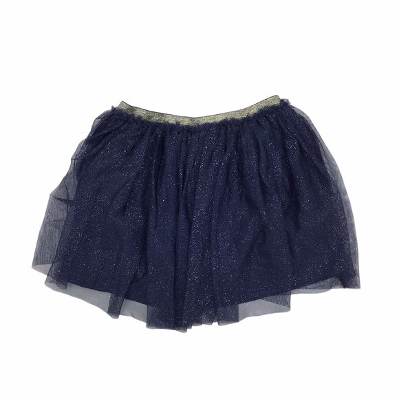 Nordstrom Tucker & Tate Sparkle Metallic Tutu Pull-On Skirt Navy & Gold Girl's 7 - Picture 3 of 4